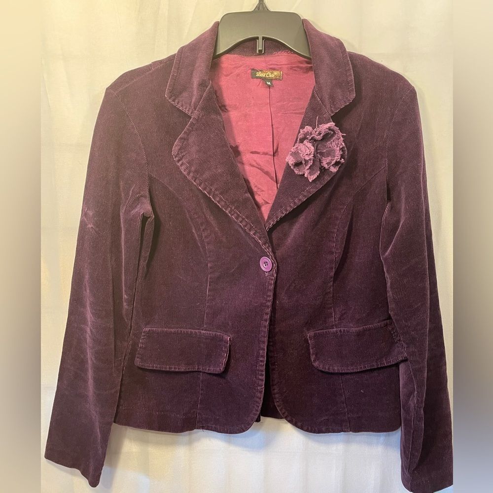 Luna Chix Purple Corduroy Jacket W/Flower
